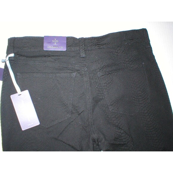 NWT New NYDJ Womens 10 Not Your Daughters Jeans USA Leggings Black Snake Skinny - Picture 6 of 7
